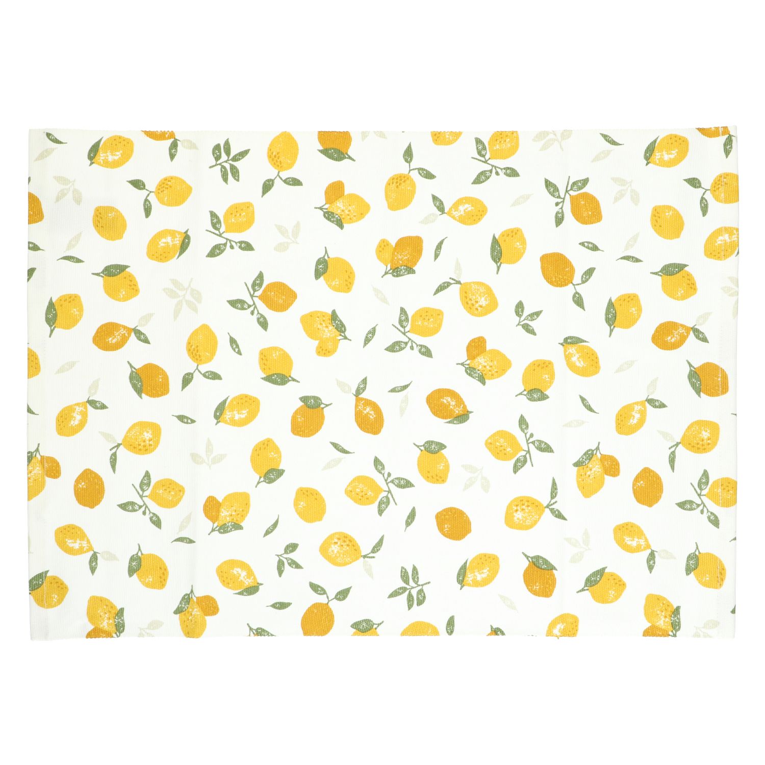 Placemat geribbeld, GOTS bio-katoen, citroenen, 35 x 50 cm