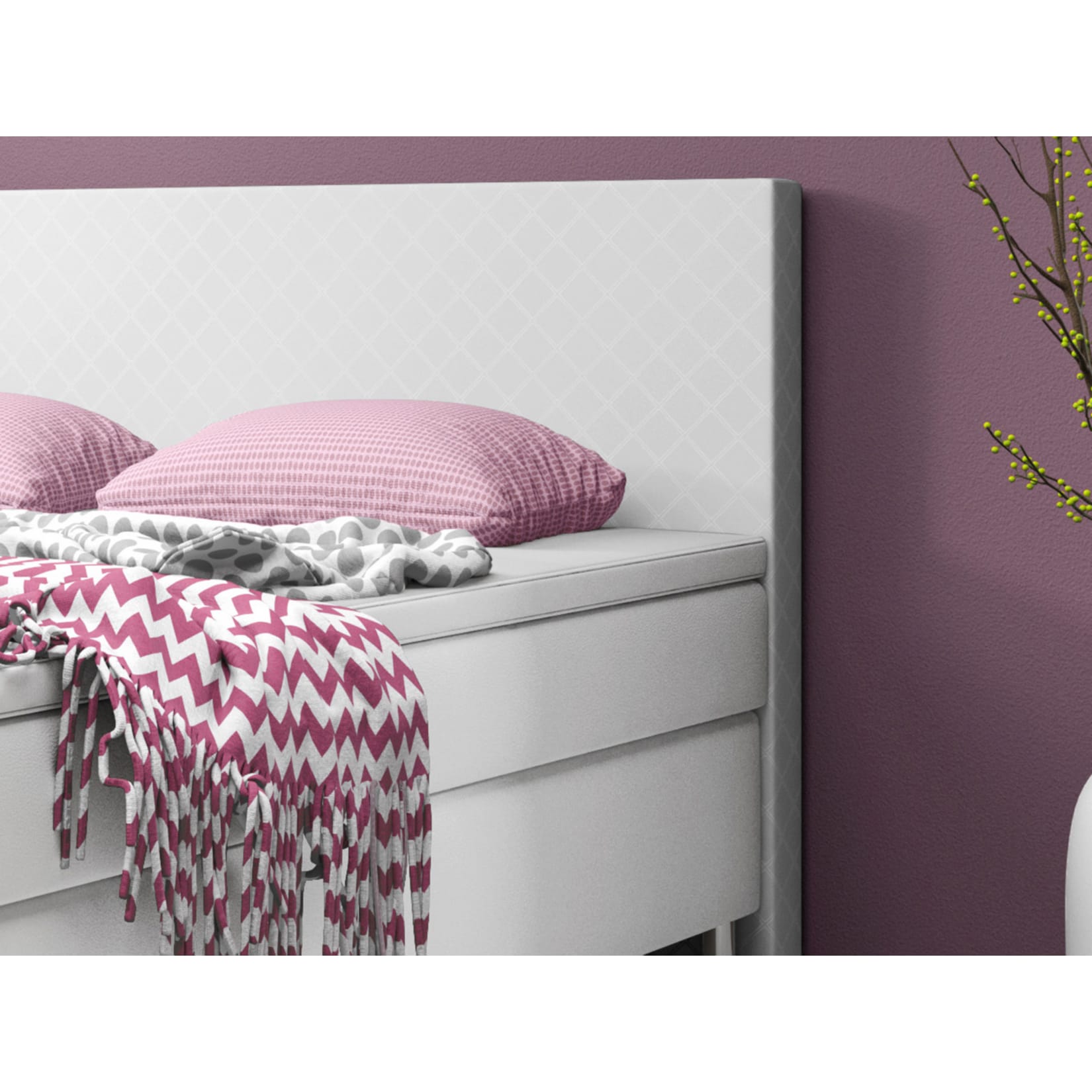 Inter Handels Boxspringbett Madrid 180 x 200 cm weiß