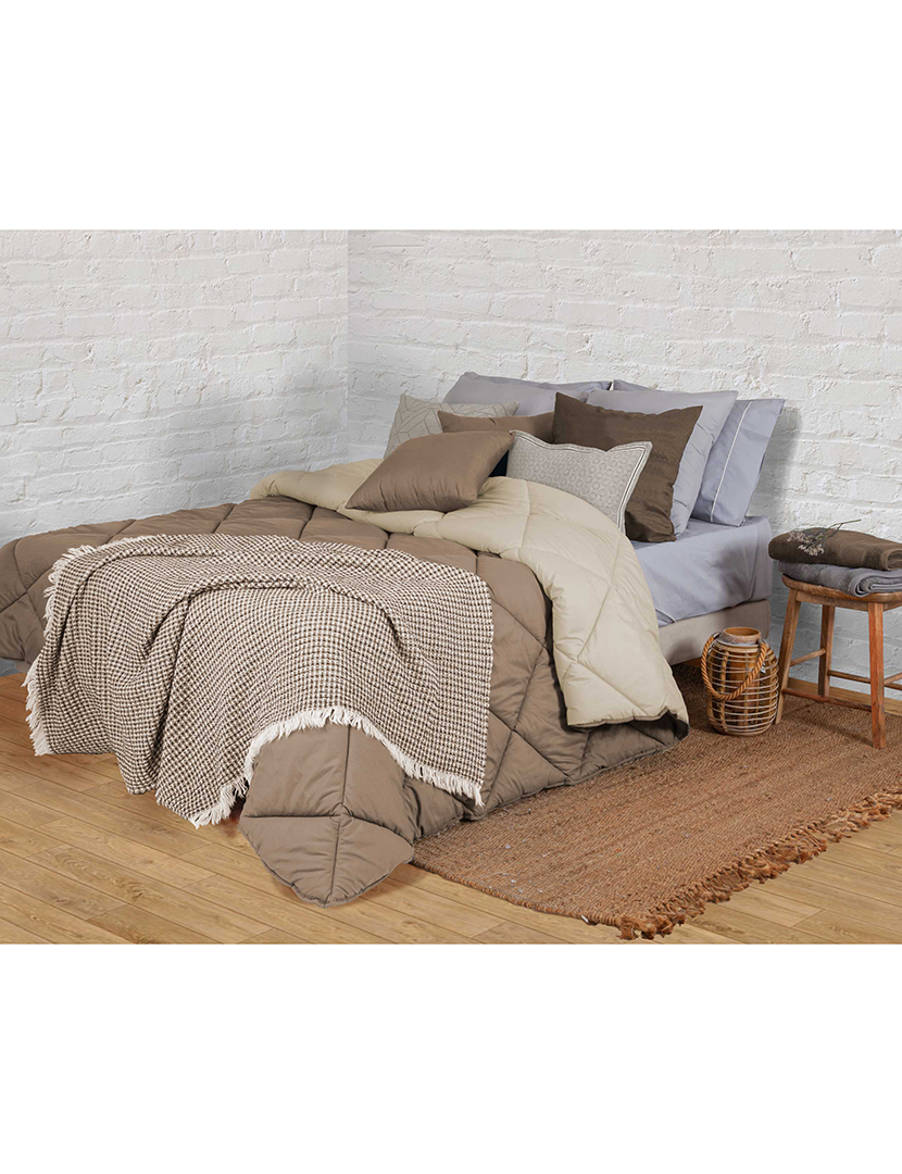 Bicolor Bedspread Taupe