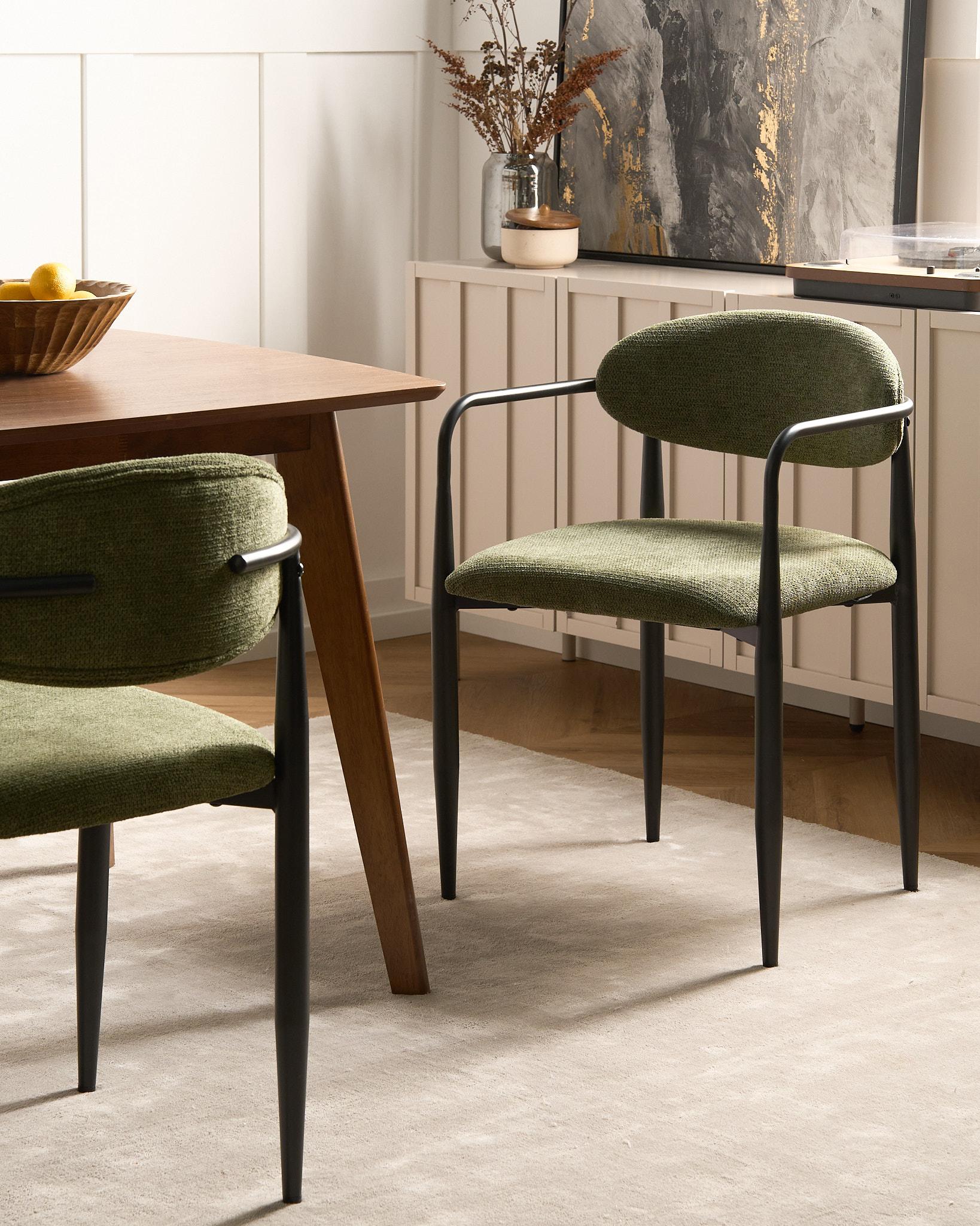 Set van 2 eetkamerstoelen TANEVIK Stof Groen