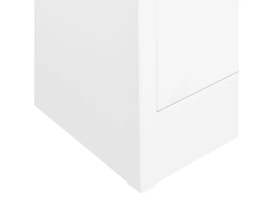 Armoire de bureau Blanc 90x40x180 Acier 4