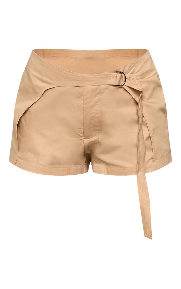 Sable Jupe-short En Coton Avec Détail De Bordure Enveloppante