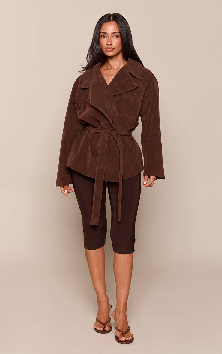 Chocolat Veste Ceinturée En Synthétique Couleur Crème