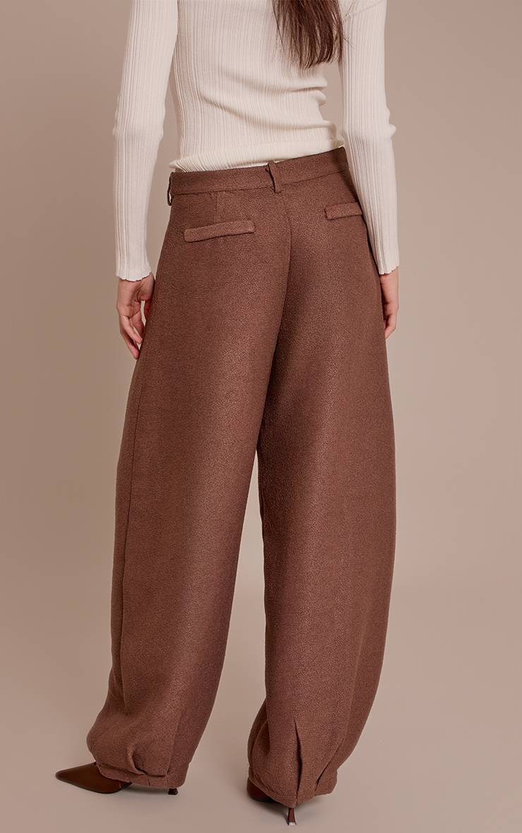 Chocolat Pantalon Ballon Texturé En Bouclé