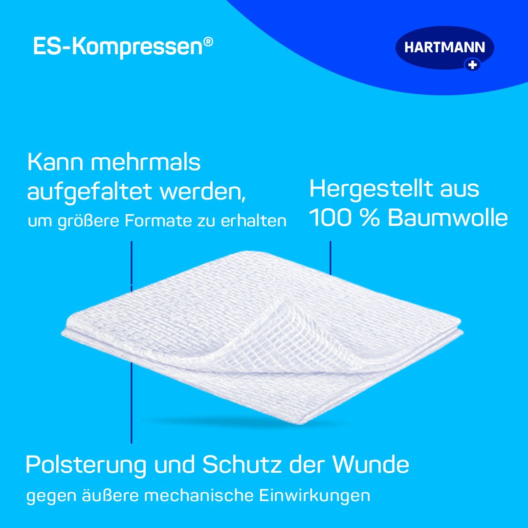 ES-Kompressen steril 7,5x7,5 cm 8fach 17fädig