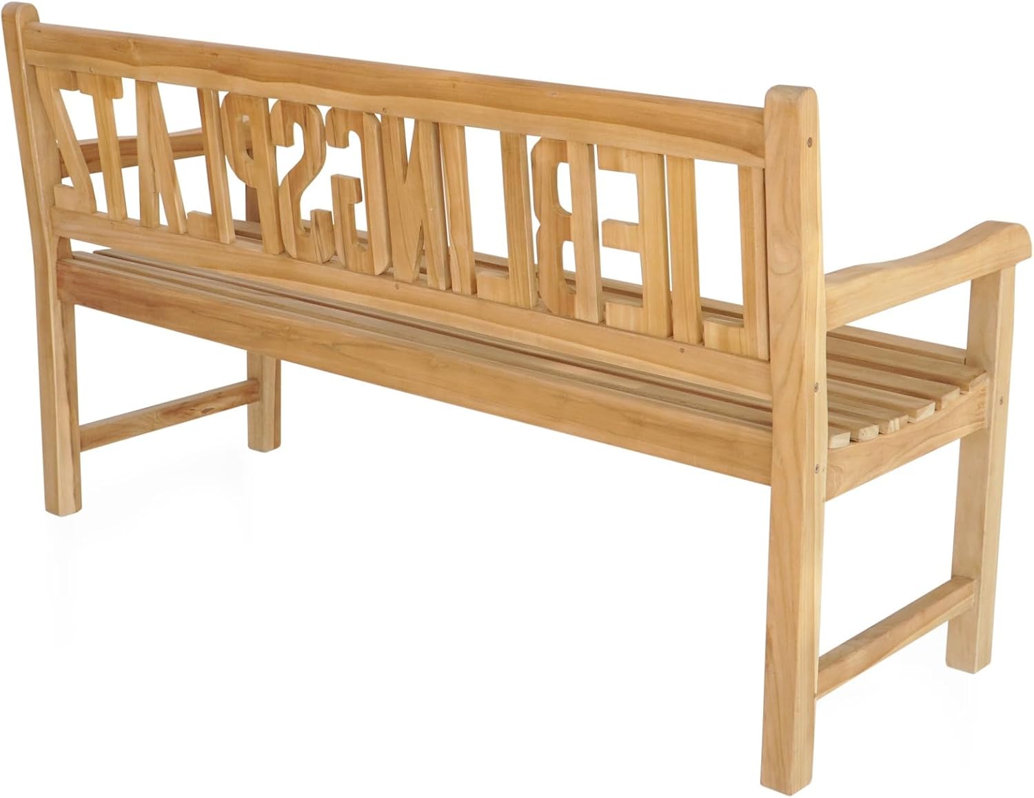 Garden Pleasure Teak Bank LIEBLINGSPLATZ Beige Sitzbank Holzbank Gartenbank Teak, Maße ca.: L150xB62xH89cm
