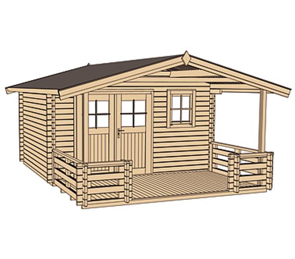 Weka Gartenhaus 111 B mit Vordach + Terrasse