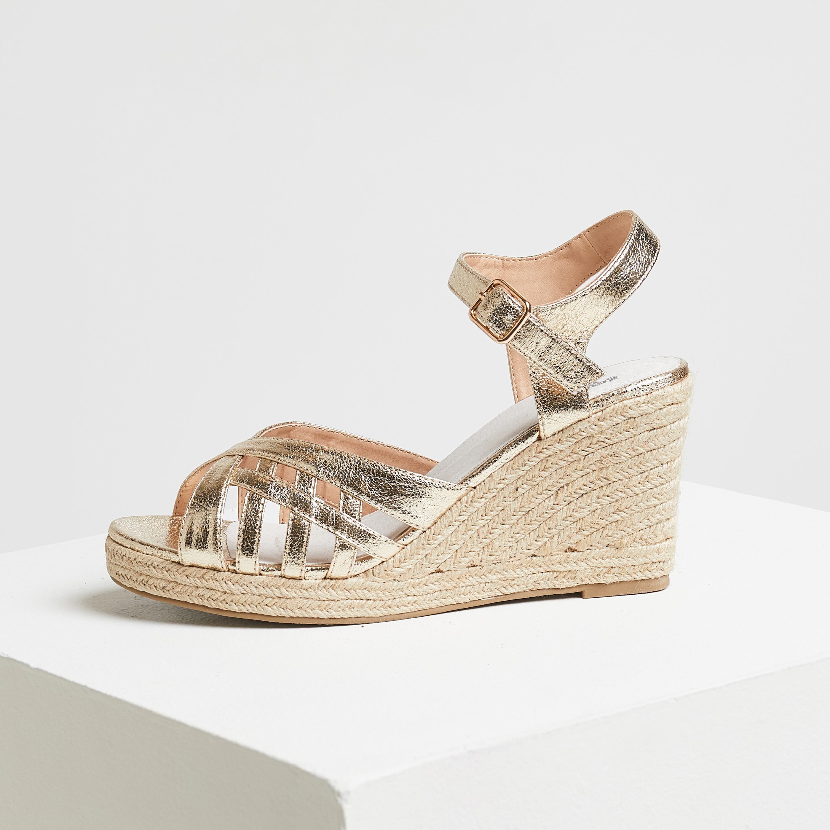 Sandales compensées femme - OR