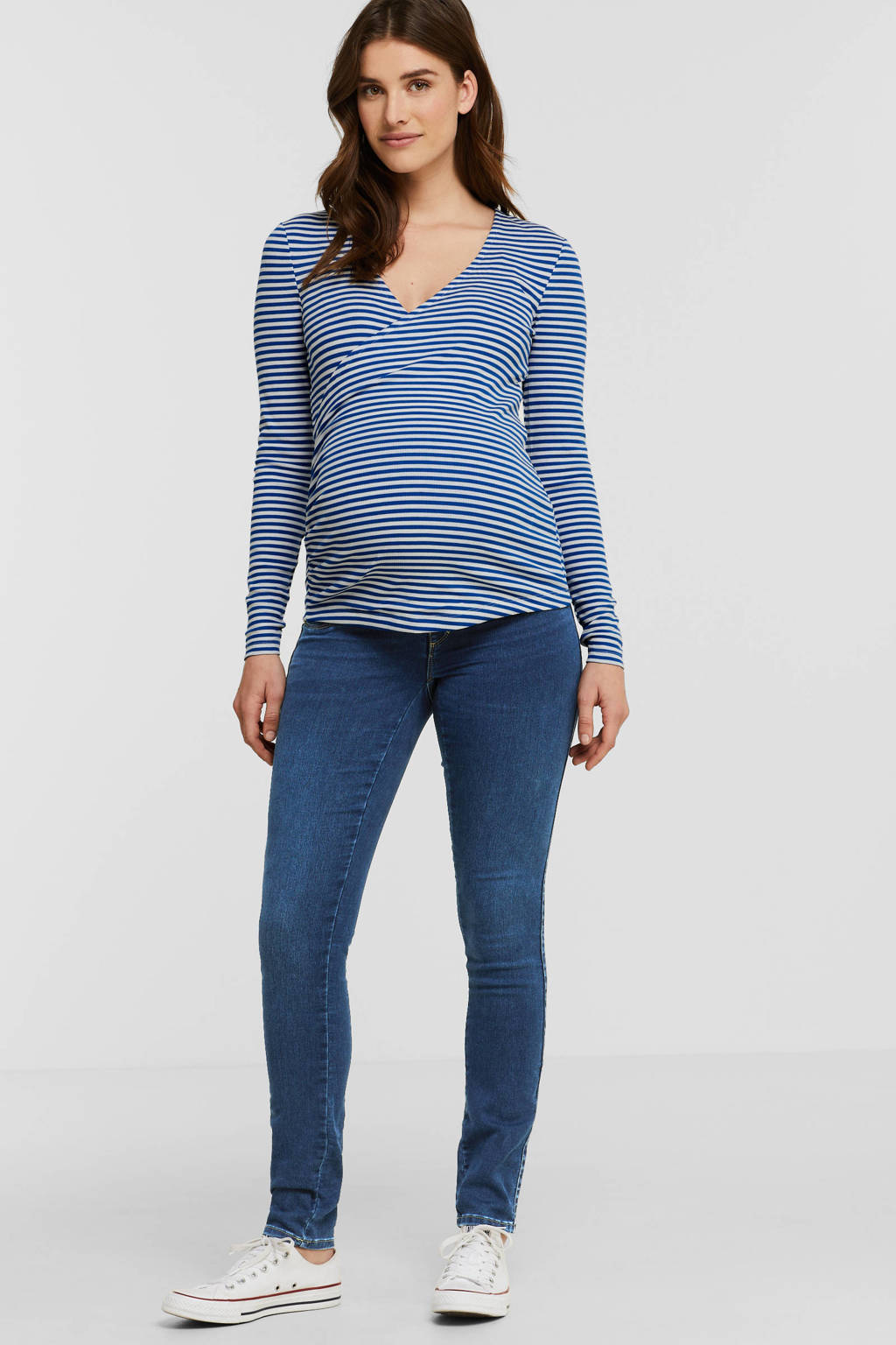 ONLY MATERNITY skinny zwangerschapsjeans OLMROYAL met katoen stonewashed