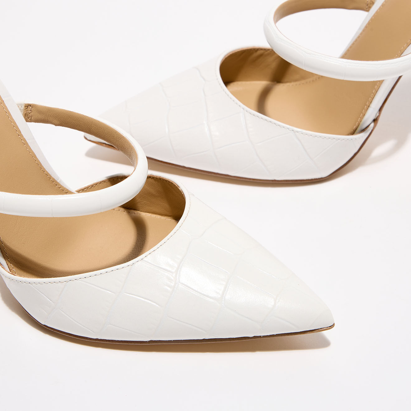 Michael Kors Chaussures Mules en Cuir Jessa blanches - Talon 10 cm
