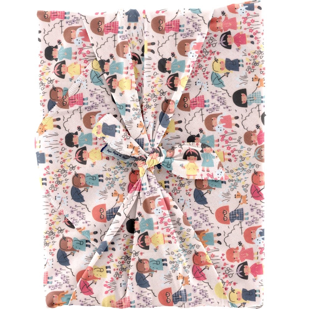 Furoshiki Grand 73 X 73 Cm Petites Filles Pop