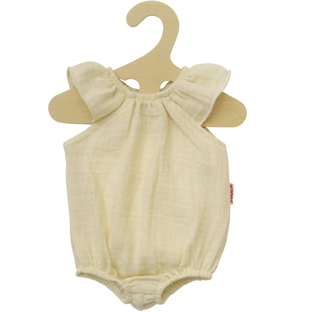 Heless poppenkleding rompertje met ruches - ecru - 35 cm