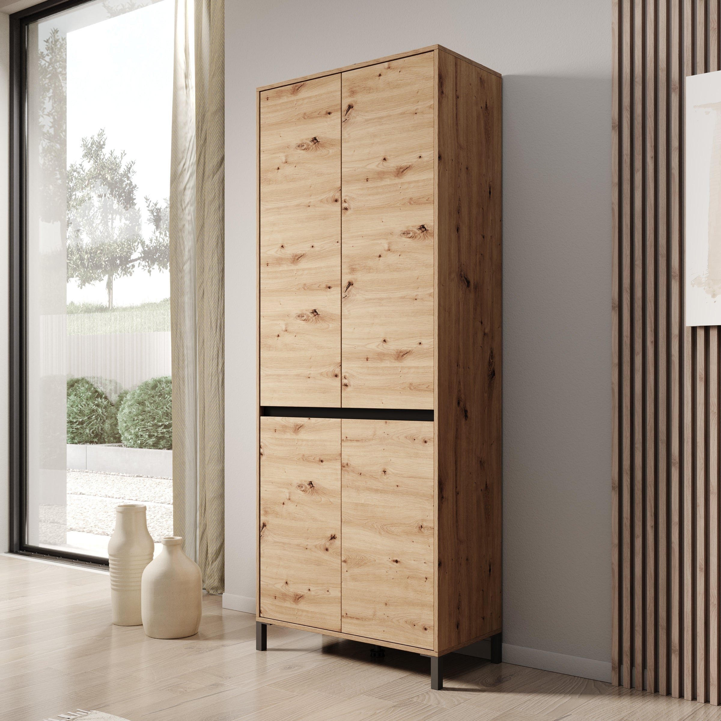 Meubella - Finta - Schoenenkast - Eiken - 80x40x206 cm