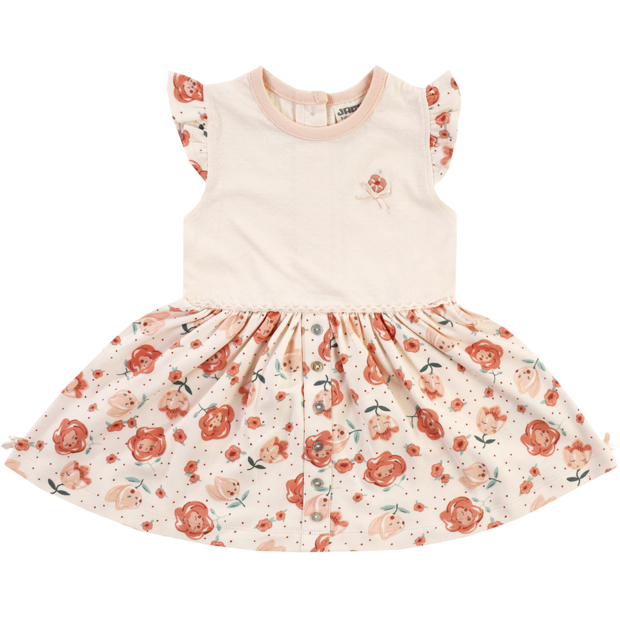 JACKY Kleid kurzarm MIDSUMMER off-whiterosa gemustert