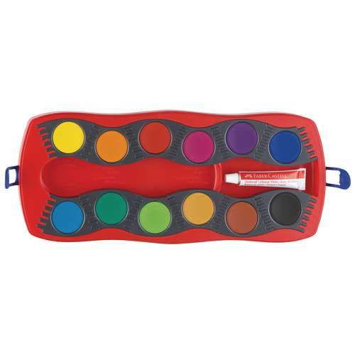 FABER-CASTELL CONNECTOR Farbkasten 12 Farben inkl. Deckweiß