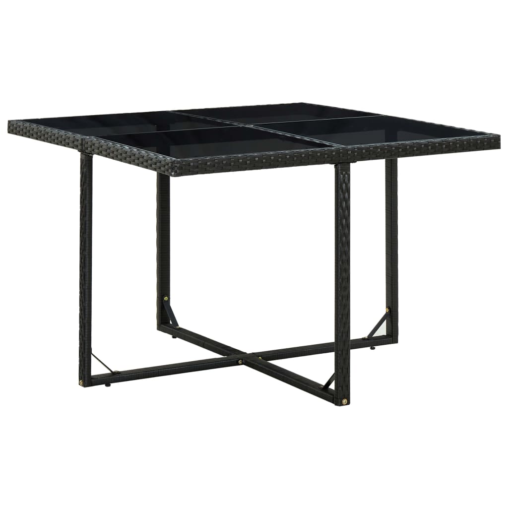 Salon de jardin meuble d'extérieur ensemble de mobilier 9 pièces avec coussins résine tressée noir