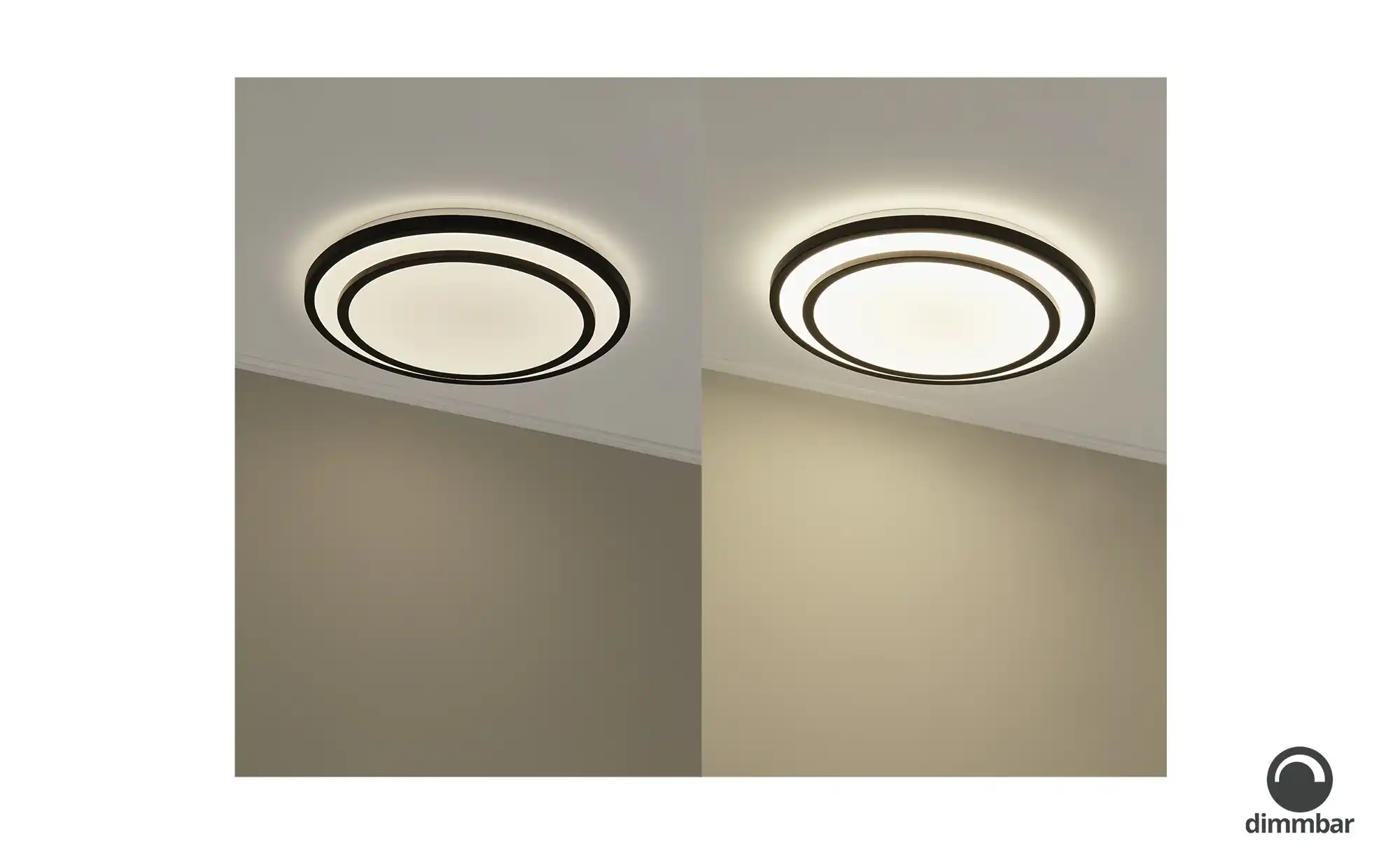 KHG LED-Deckenleuchte, schwarz mit Fernbedienung