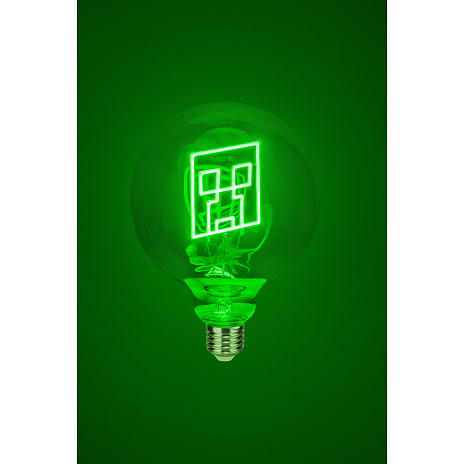 Minecraft Creeper LED neon pære - grøn