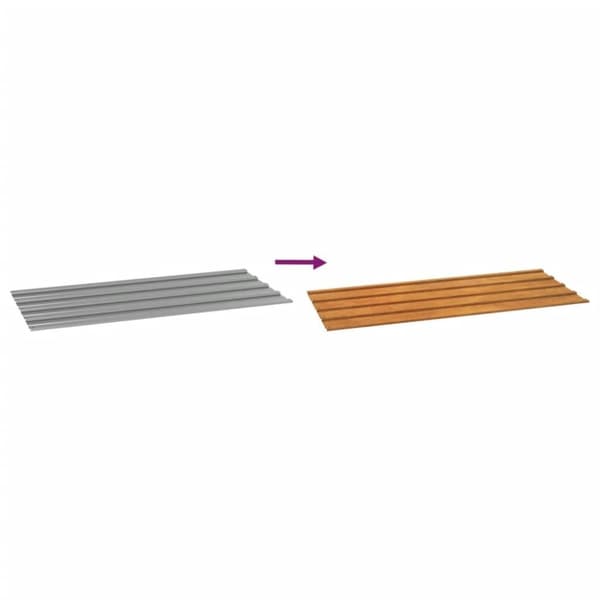 vidaXL Takplater 12 stk rust 100x44 cm cortenstål