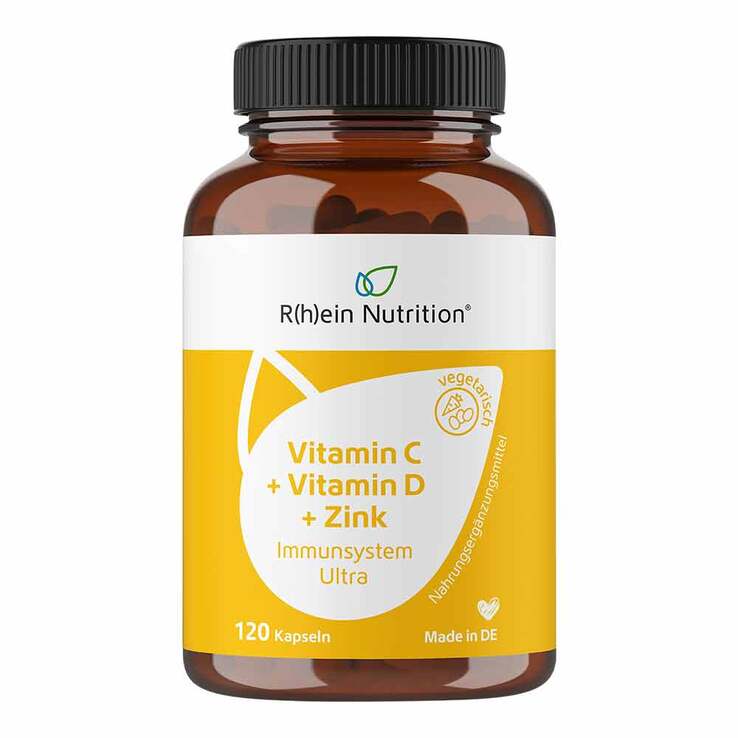 Vitamin C + Vitamin D + Zink Immunsystem Ultra Kapseln, 120 St