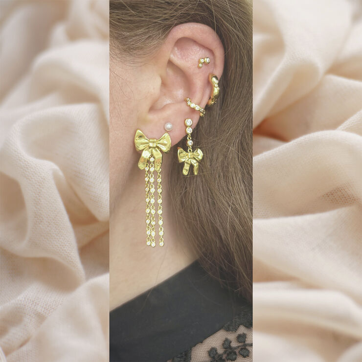The Earring Shop Loulou Tassel Stud Gold