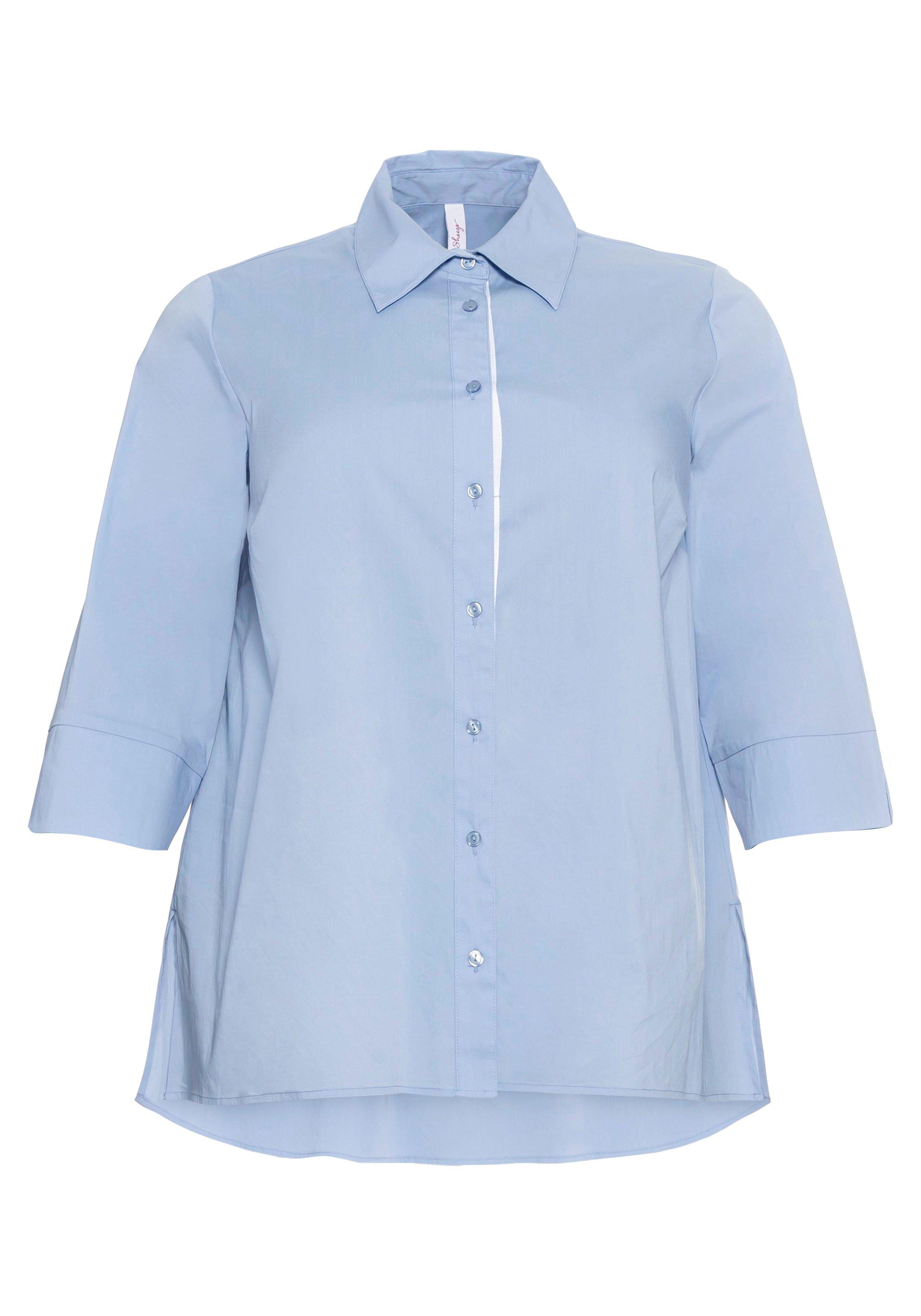 Longbluse mit Hemdkragen und 3/4-Arm