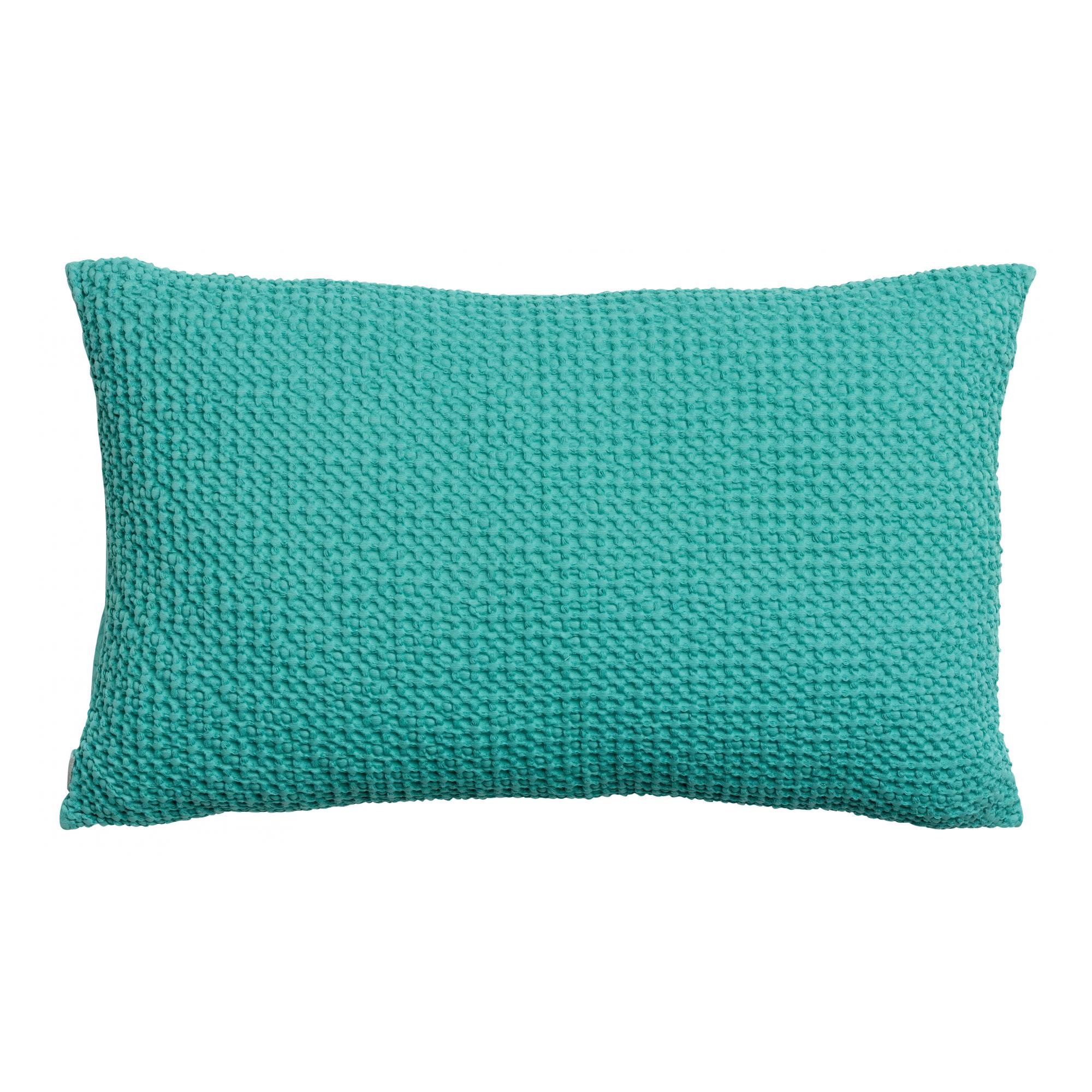 Coussin stonewashed maia lagon 30 x 50 cm