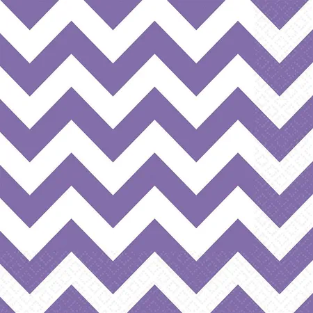 amscan Servietten New Purple Chevron 20 Stück