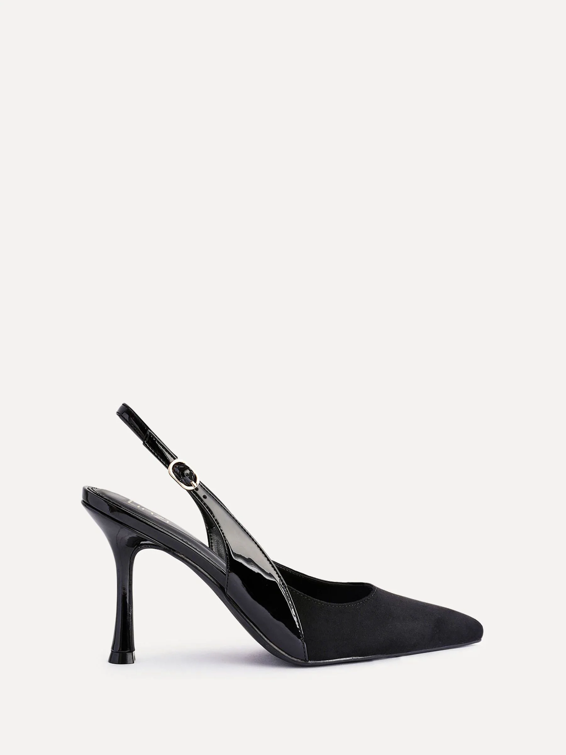 Zwart - Linzi Wink Suede And Patent Mix Court Heels