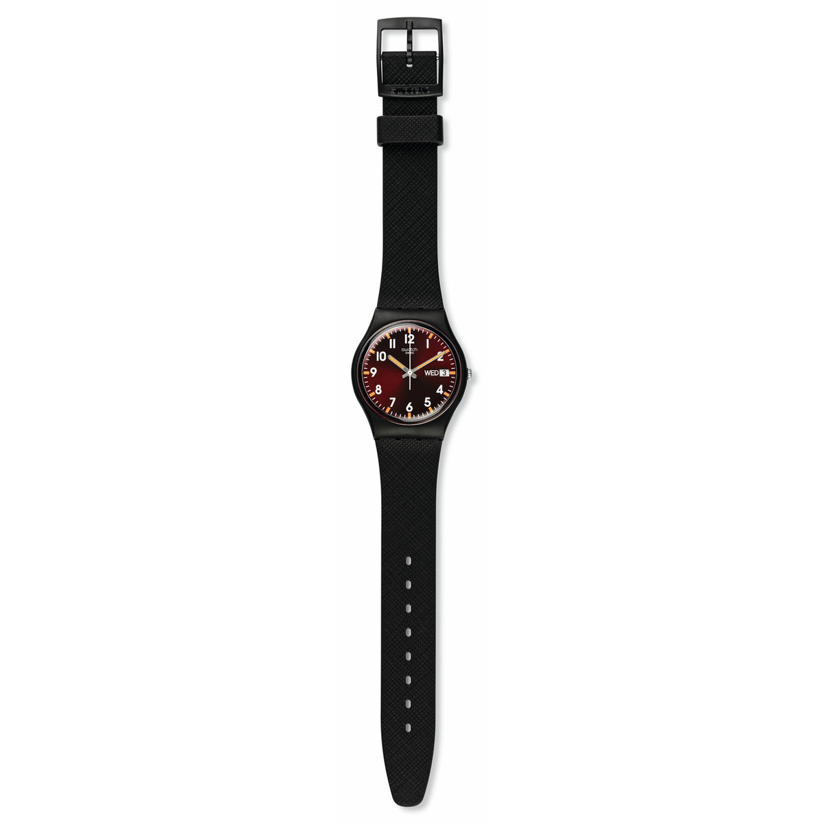 Montre SWATCH Gent biosourced Sir red homme bracelet matériau biosourcé noir