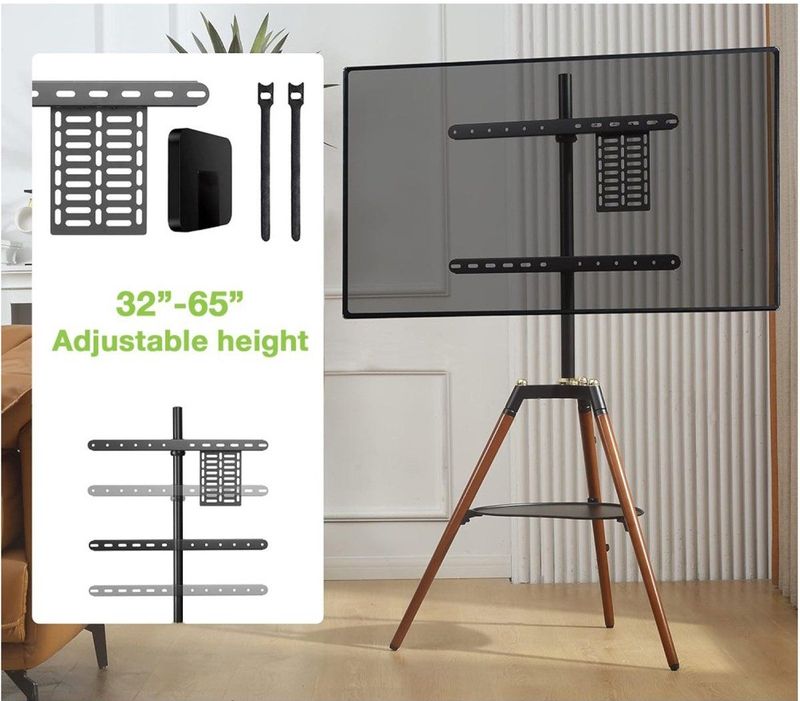 TV-Standaard - Zwart - Bruin - Hout - Geschikt voor 32 tot 65 inch