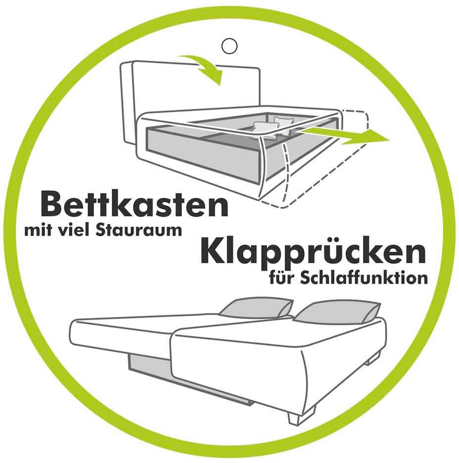 Jockenhöfer Gruppe Schlafsofa »Luzio« inklusive Bettfunktion und viel Stauraum