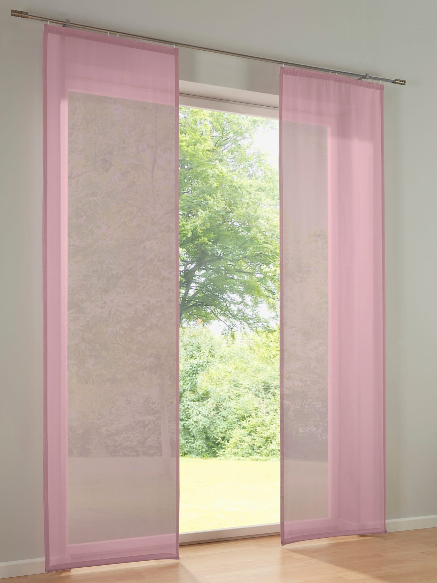 Panneaux-rideaux tissu légèrement transparent