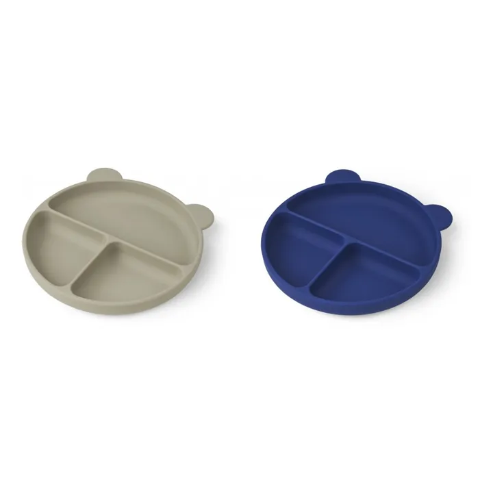 Liewood Assiettes Merrick en silicone - Set de 2 | Bleu