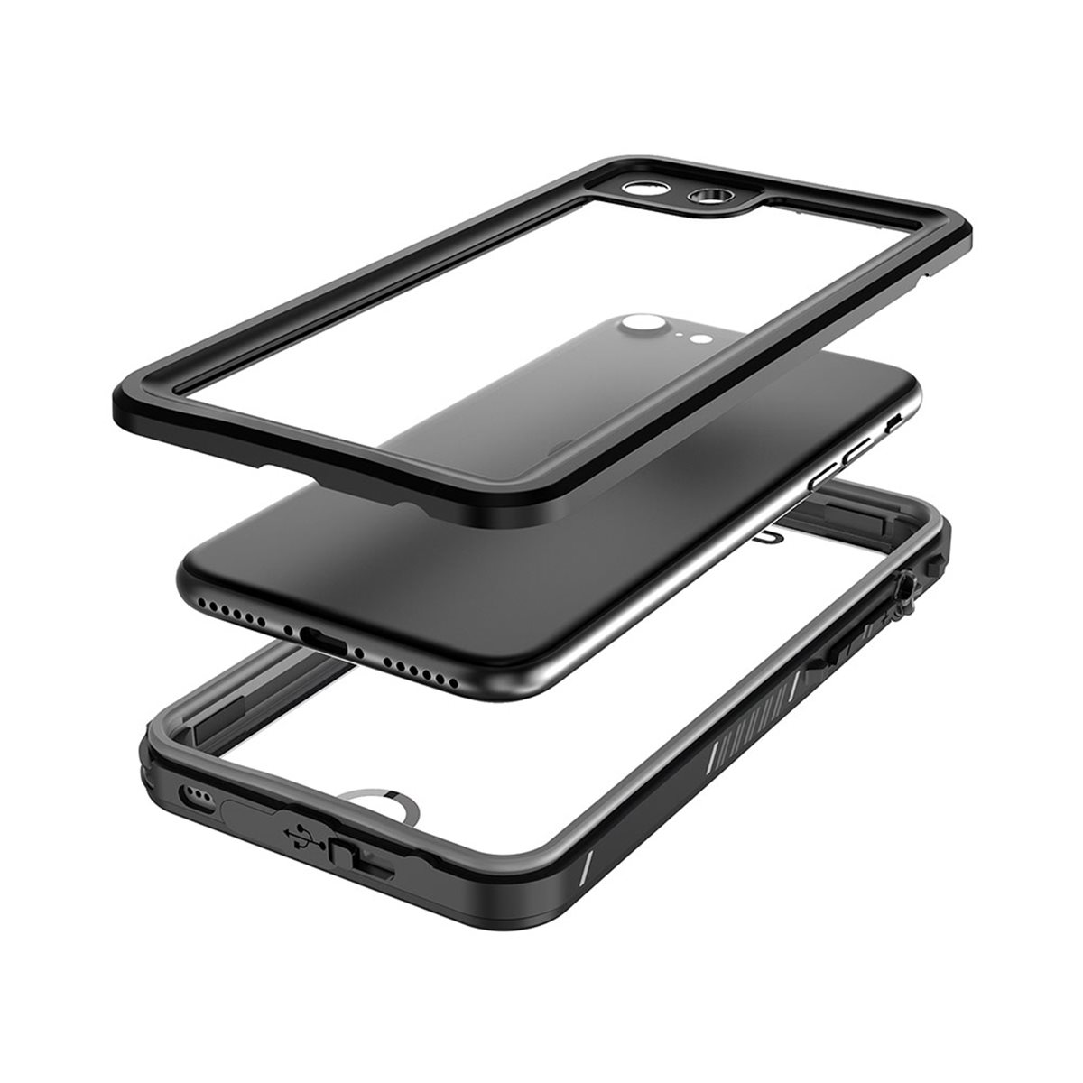 iPhone 15 Pro Avalanche Case Wasserfeste Outdoor Schutz Hülle IP68 (EGCA00476) - Schwarz