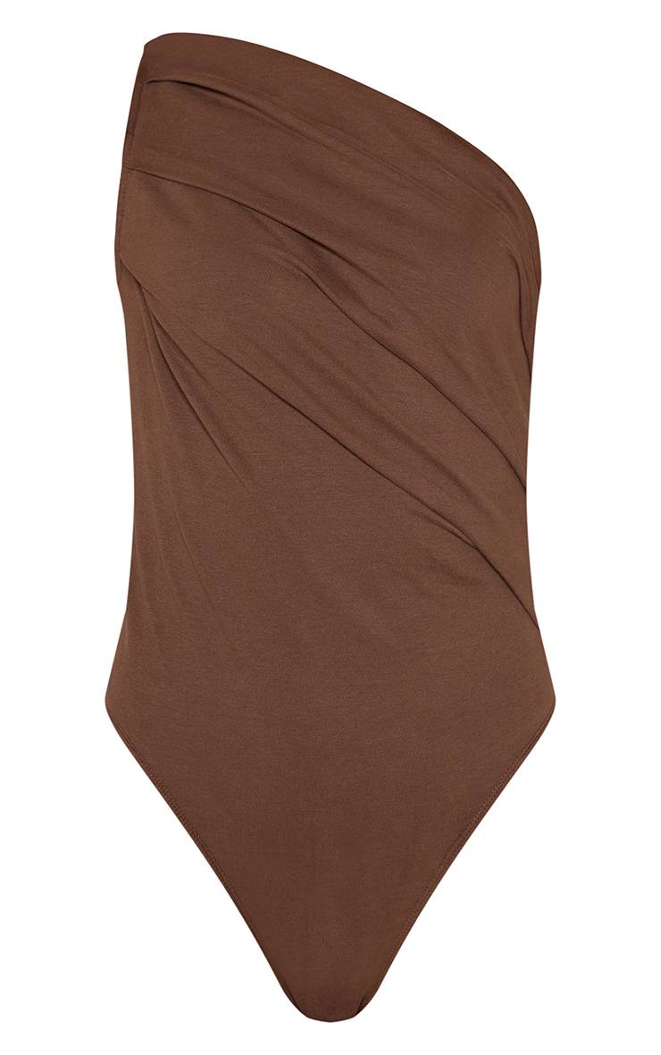 Chocolate. Body Asymétrique En Coton Doux Chocolat