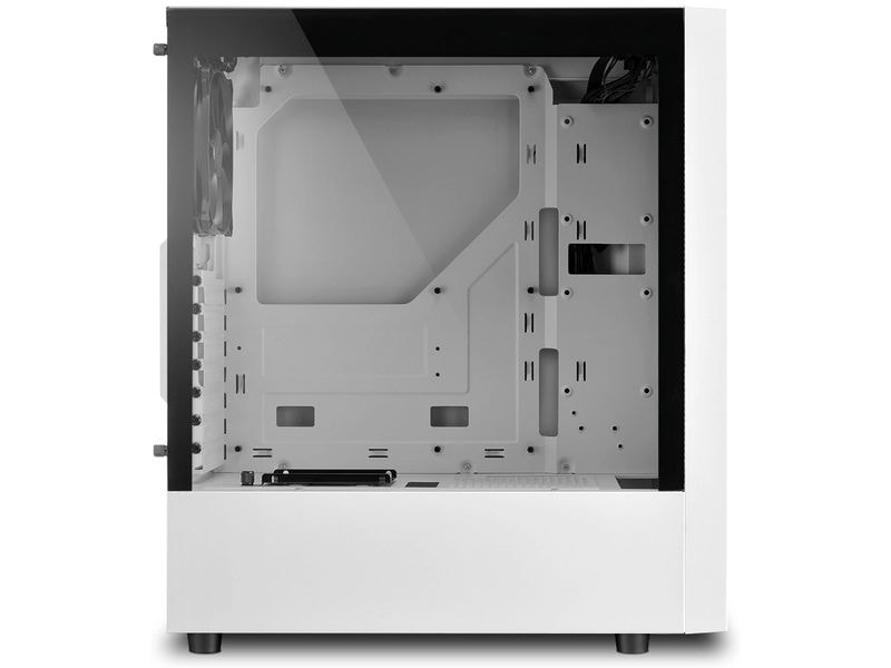 Sharkoon PC-Gehäuse RGB Slider Weiss Stylischer Gaming-Mid-Tower mit Sichtfenster und RGB-LED-Streifen