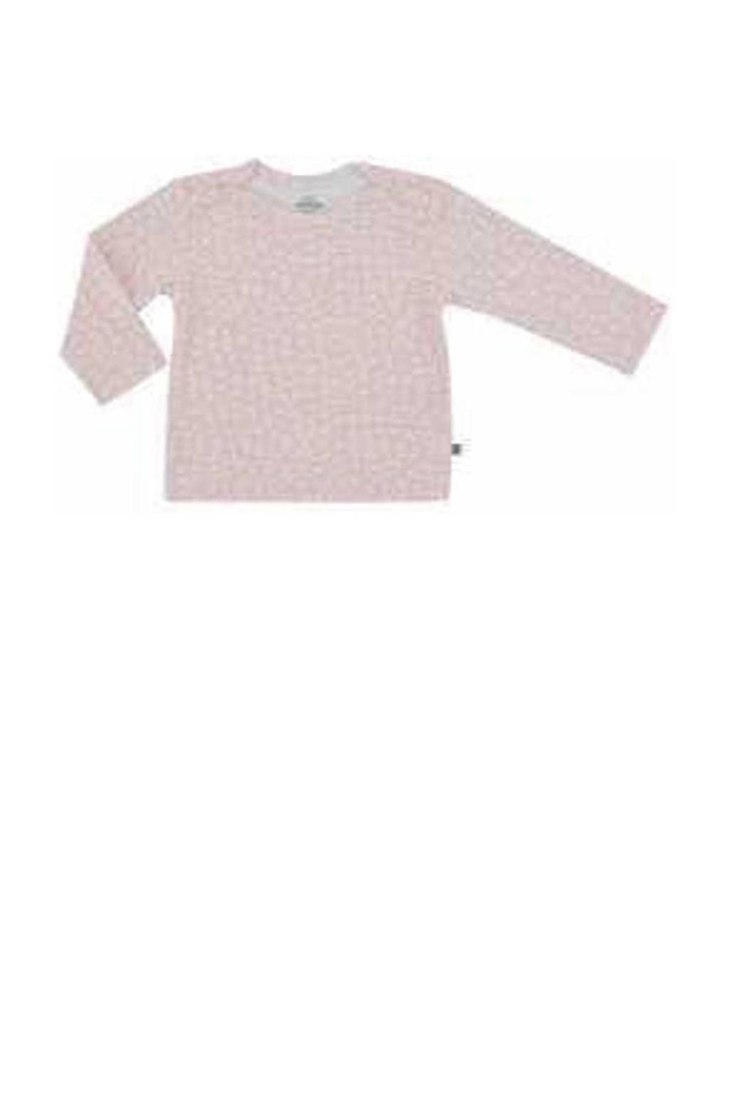 Born by Kiddo United baby longsleeve met katoen roze/wit