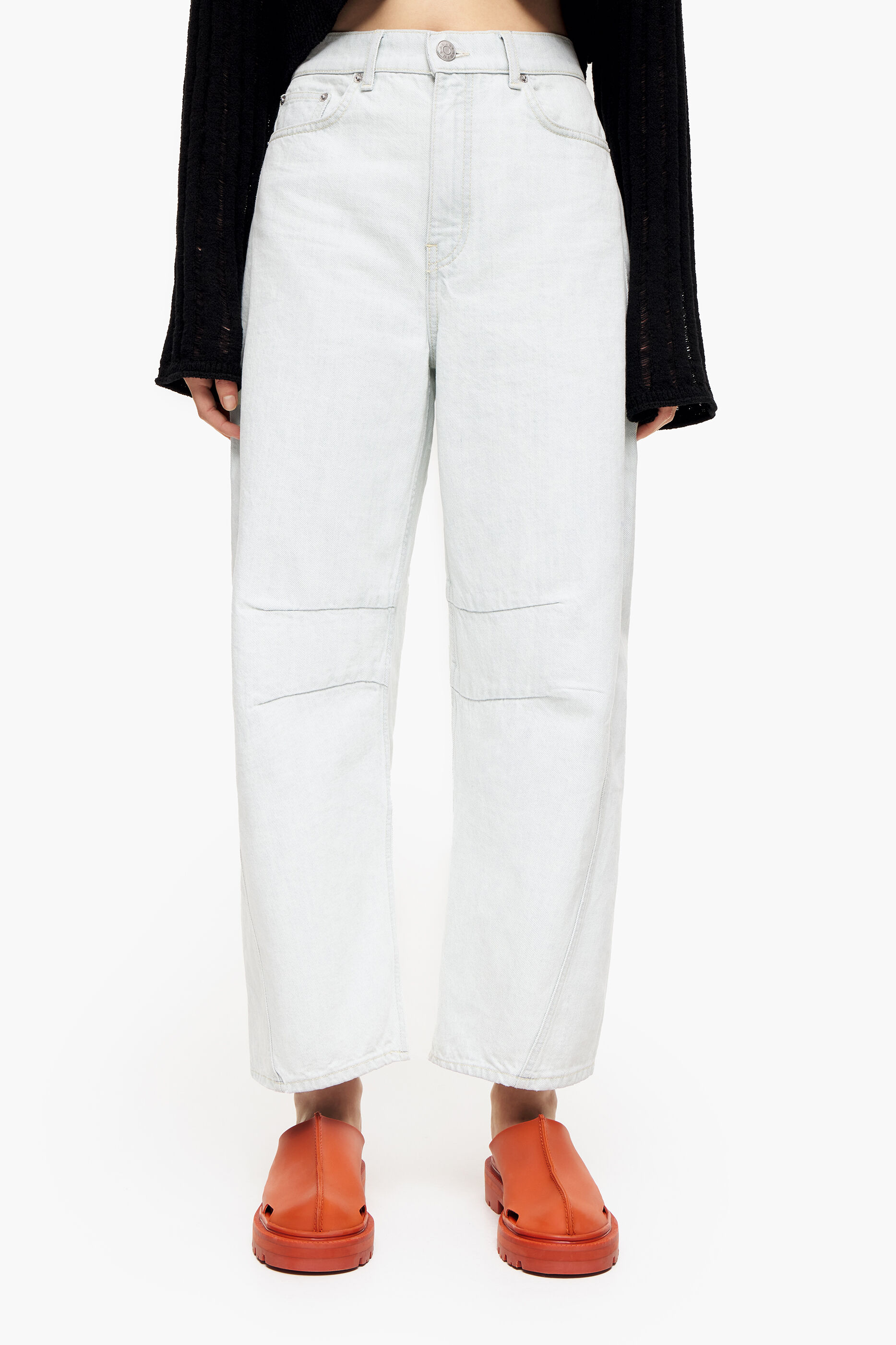 BARREL - Calça jeans reta azul desbotada