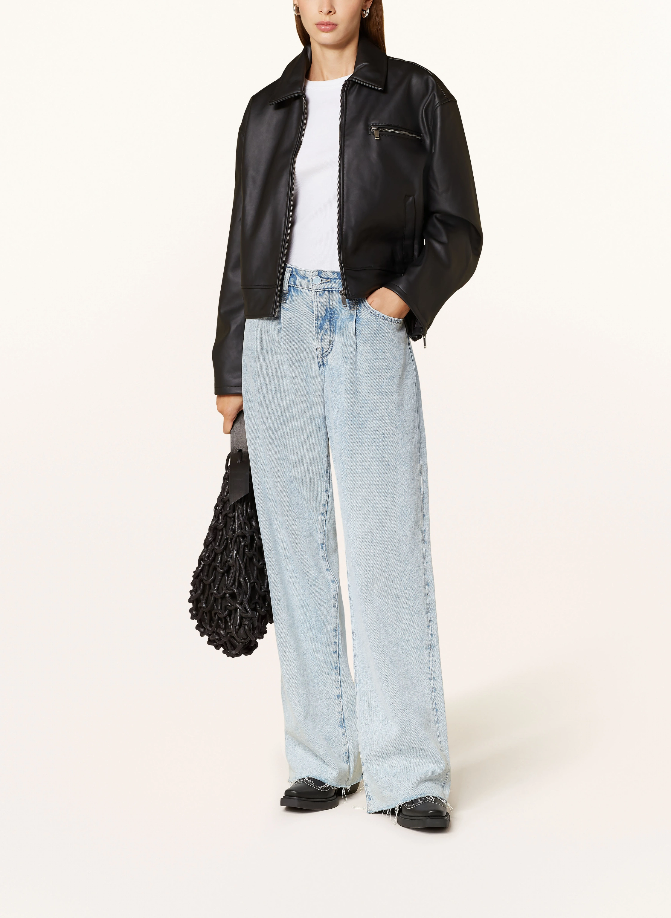 gina tricot Jacke in Lederoptik