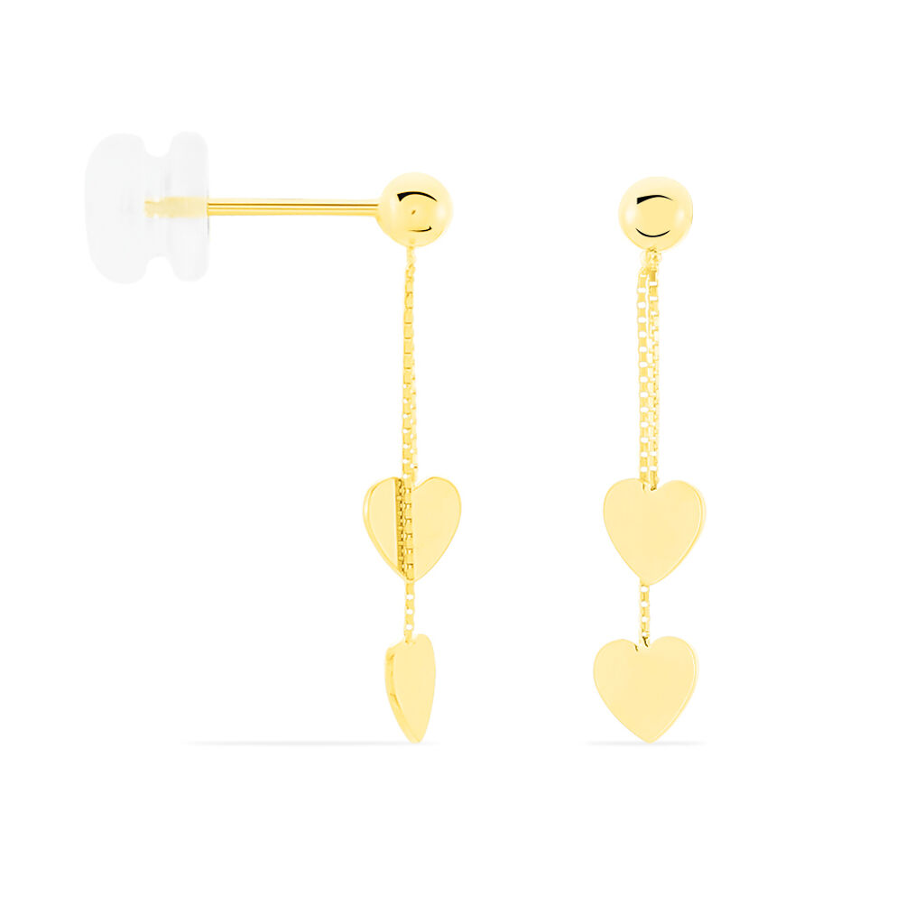 Boucles D'oreilles Pendantes Anne-maudae Pendantes Coeurs Or Jaune