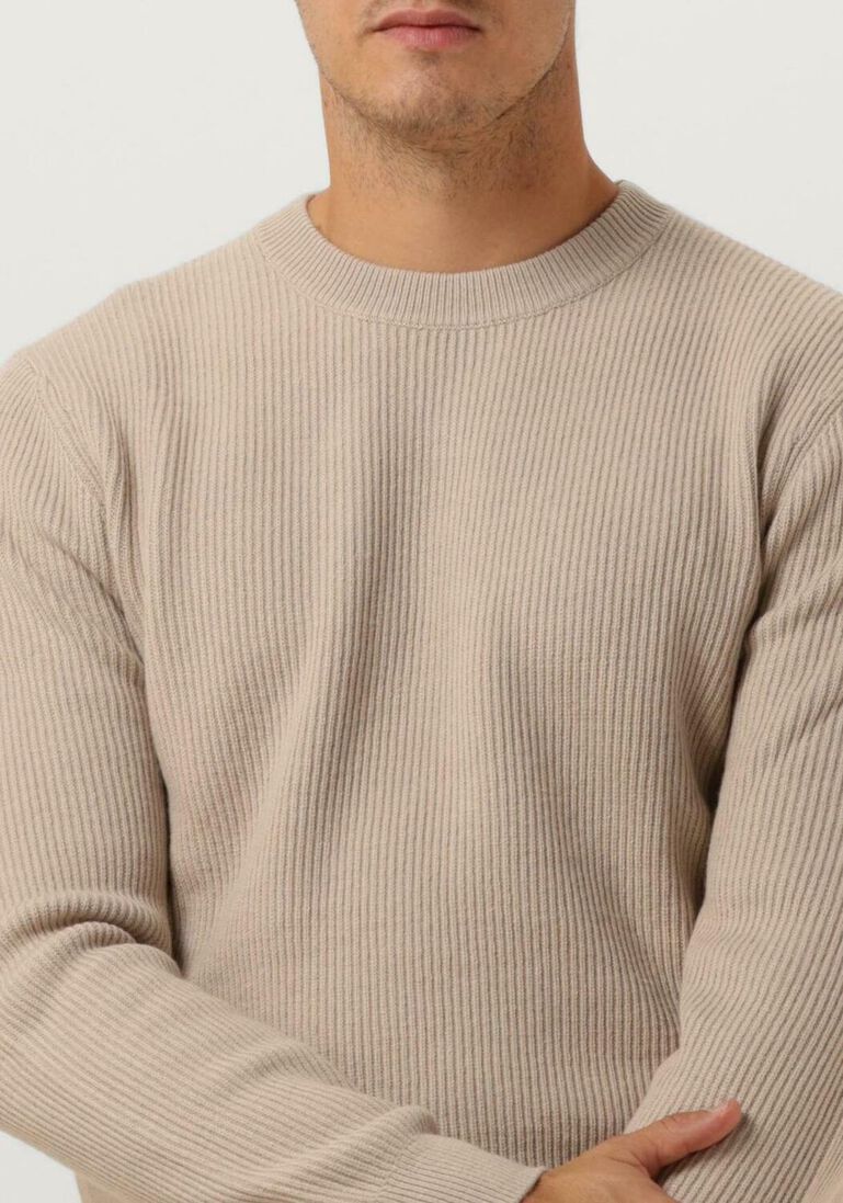 PROFUOMO beige profuomo trui pullover crew neck