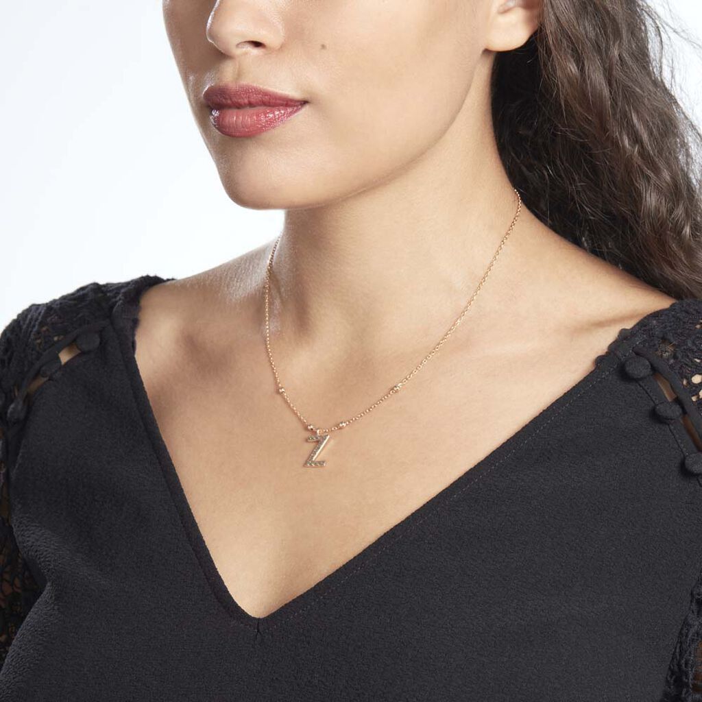 Collier Plaqué Or Jaune Lettra