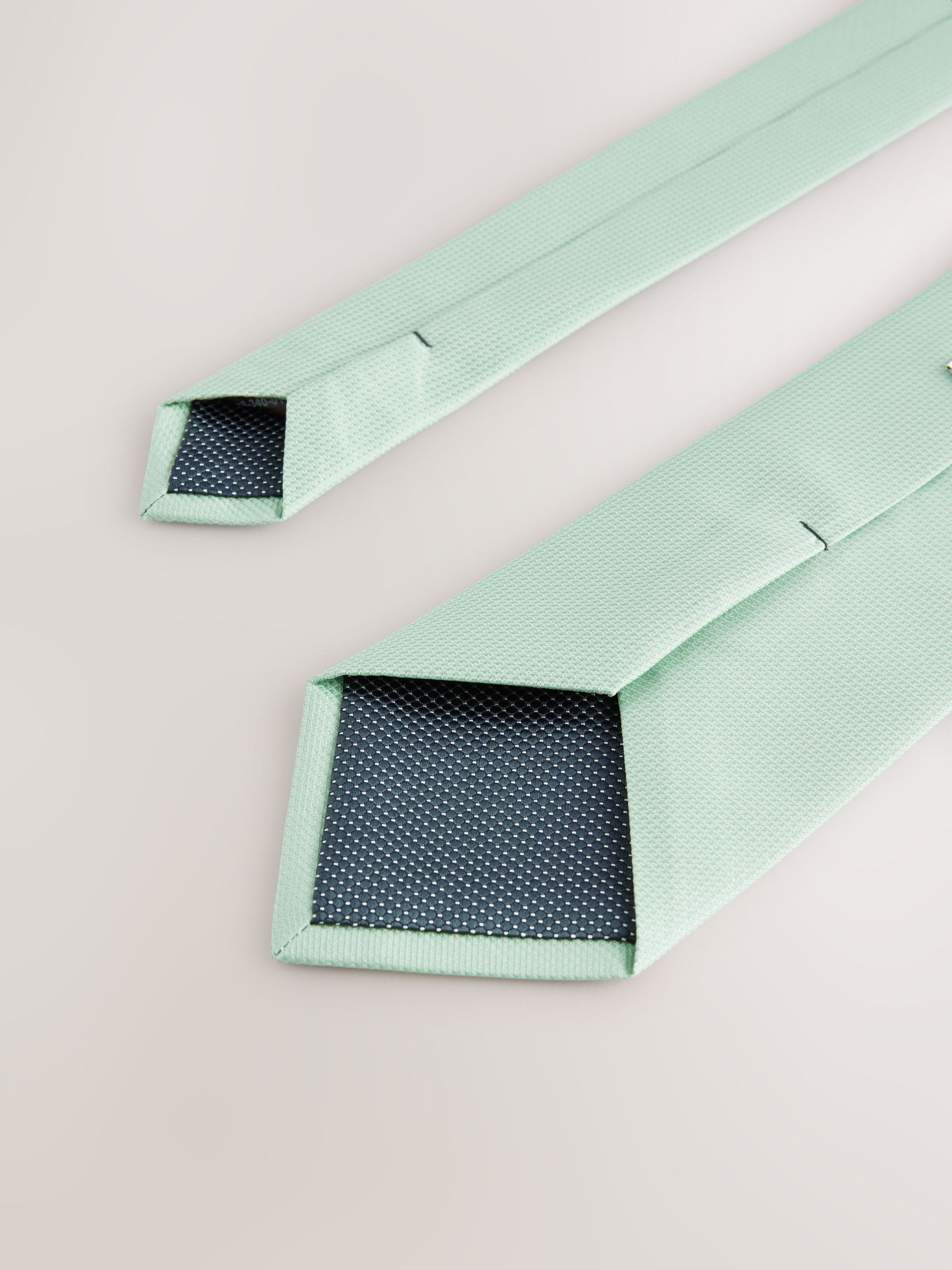 Grijs-groen - Standaard - Stropdas met textuur