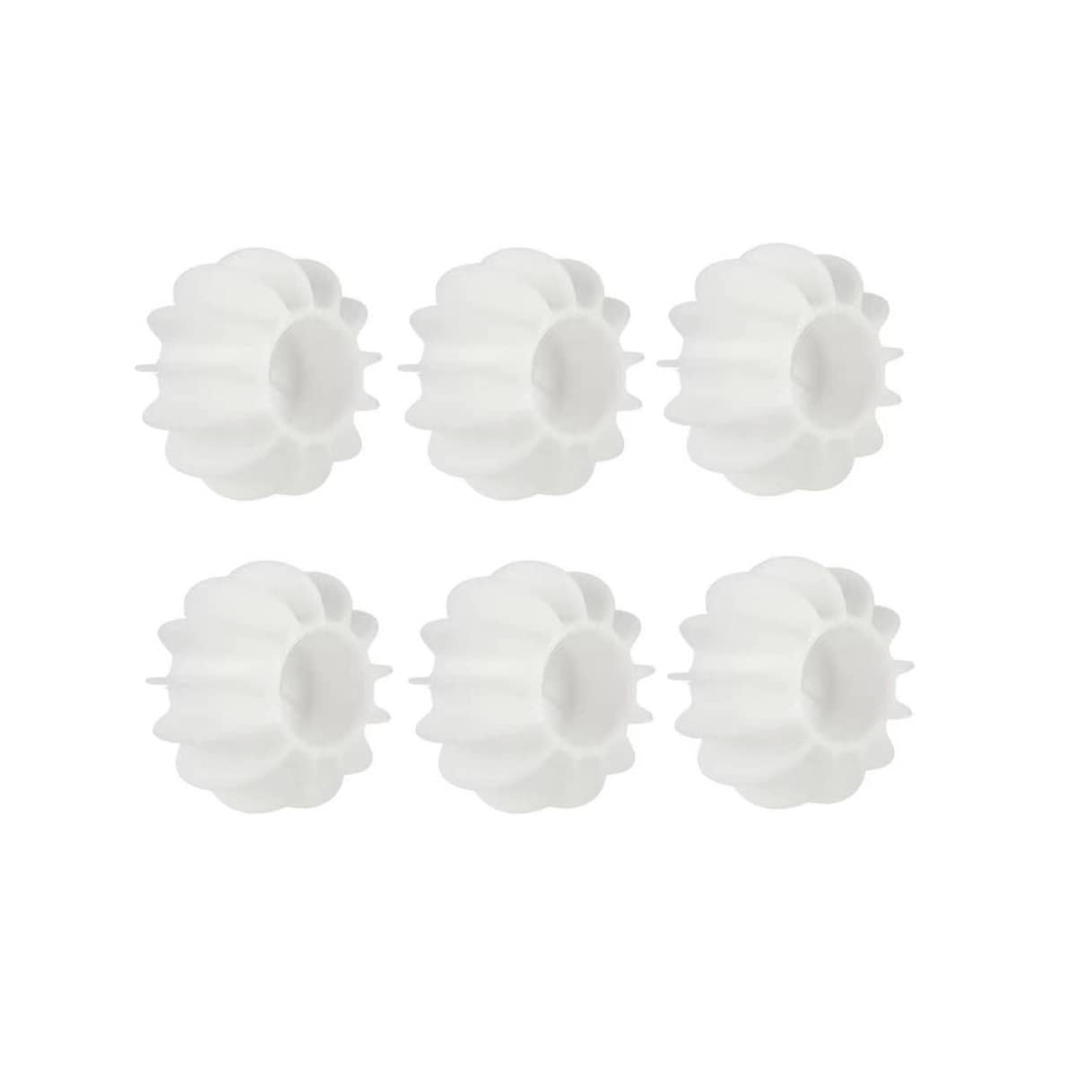 Anti-opptrekk vaskemaskin ball tørketrommel gjenbrukbar 6-pack Hvit