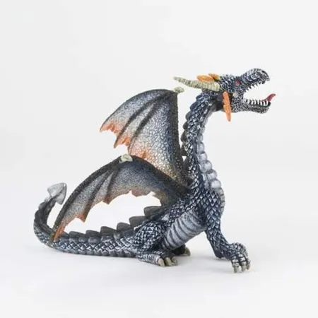 Bullyland 75594 Drache sitzend, blau-silber