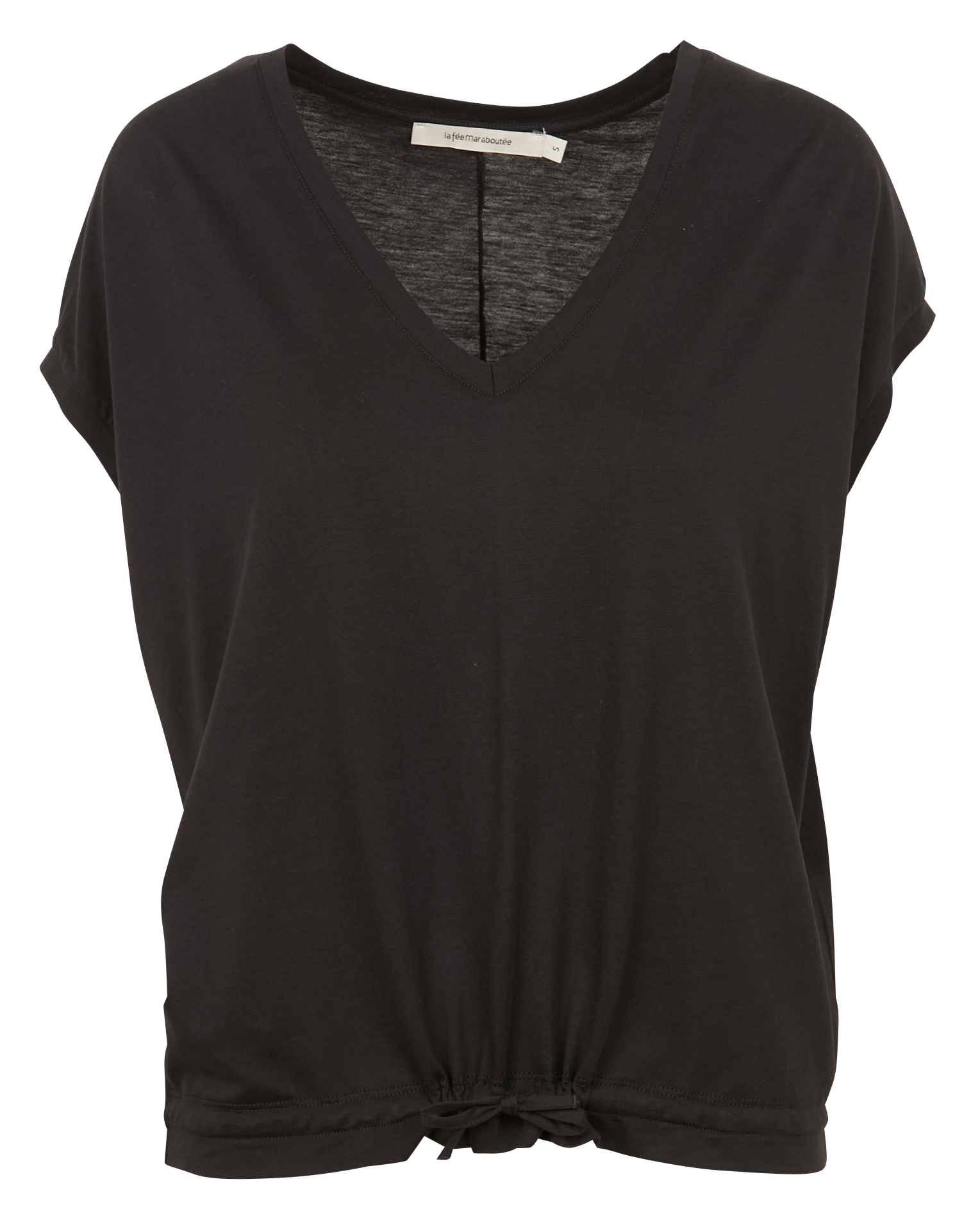 Tee-shirt fluide en coton mélangé| Noir