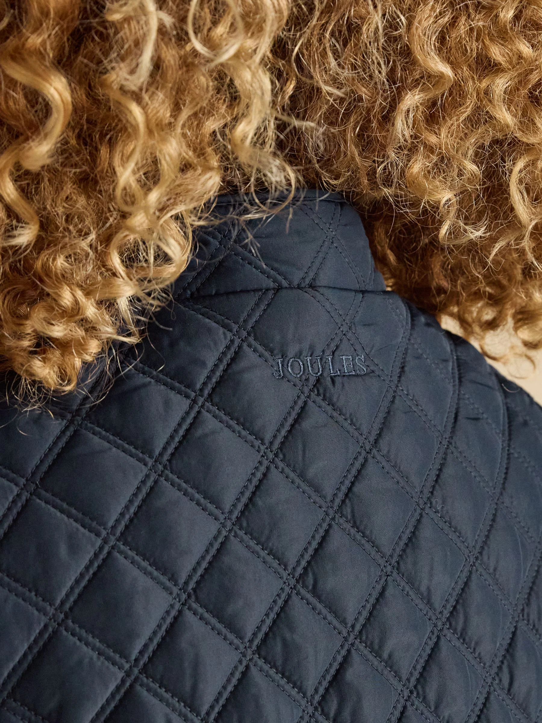 Donkerblauw - Joules - Minx - In schuine ruit doorgestikte bodywarmer