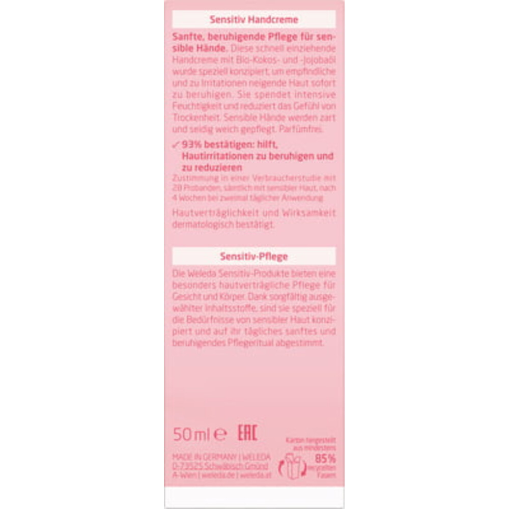 WELEDA Parfumvrij Verzachtende Handcrème 50 ml