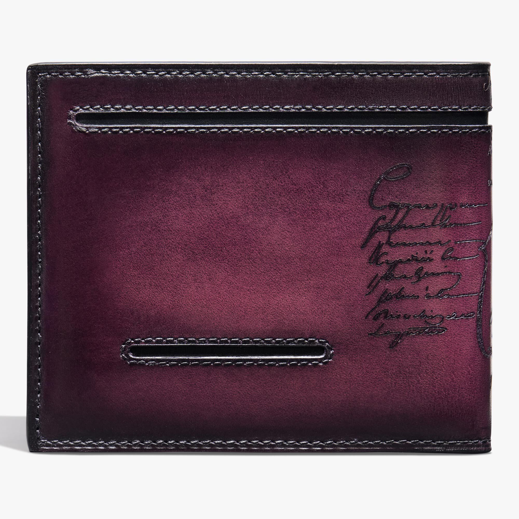 Portefeuille Makore En Cuir Scritto